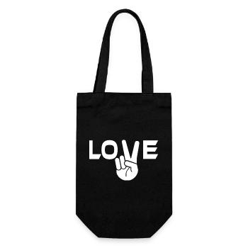 Liebe Victory Zeichen Hand - Geschenkbeutel für Flaschen - Schwarz - Vorne