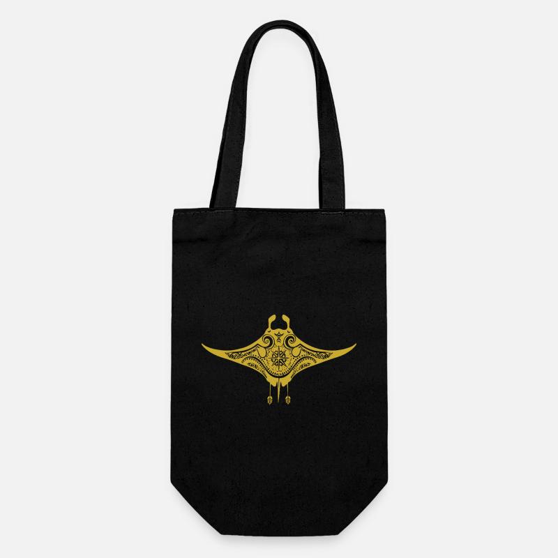 Stammes-Maori Polynesischer Stachelrochen Matau Mantarochen - Geschenkbeutel für Flaschen - Schwarz