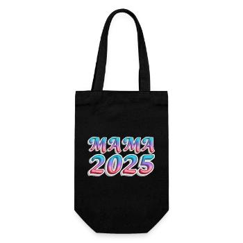 Mama 2025 Farbexplosion - Geschenkbeutel für Flaschen - Schwarz - Vorne