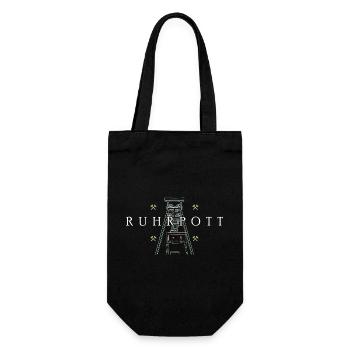 Ruhrpott, hand drawing of the Prosper-Haniel colliery tower - Gift Bag for Bottles - black - Front