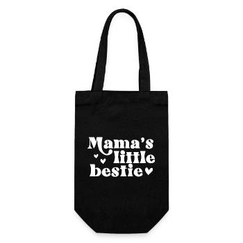 Mamas kleine beste Freundin süßes Herz-Design für Kinder - Geschenkbeutel für Flaschen - Schwarz - Vorne