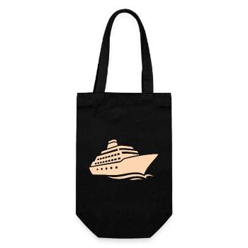 Minimalist Cruise Ship Silhouette Vacation - Gift Bag for Bottles - black - Front