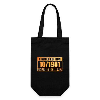 44th Birthday Limited Edition - ꝏ Supply 10/1981 - Gift Bag for Bottles - black - Front