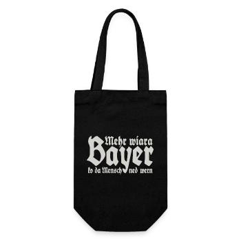 Mehr als ein Bayer kann der Mensch nicht werden - Geschenkbeutel für Flaschen - Schwarz - Vorne