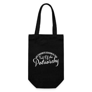 My favorite season is the fall of the patriarchy - Geschenkbeutel für Flaschen - Schwarz - Vorne