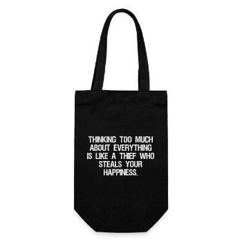 thinking too much about everything is like a thief - Gift Bag for Bottles - black - Front
