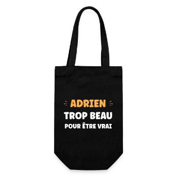 Adrien ist zu schön, um wahr zu sein - Geschenkbeutel für Flaschen - Schwarz - Vorne