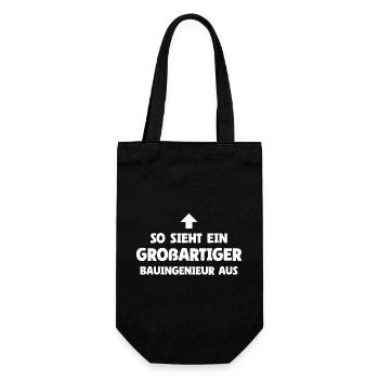 So sieht ein großartiger Bauingenieur aus - Geschenkbeutel für Flaschen - Schwarz - Vorne