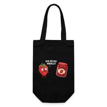 Seid ihr das Mädels Erdbeere Marmelade Lustig - Geschenkbeutel für Flaschen - Schwarz - Vorne