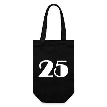 25. 25 ANS. 25e ANNIVERSAIRE. ANNIVERSAIRE 25 ANS. - Sac à bouteille - noir - Devant