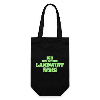 Landwirt - Geschenkbeutel für Flaschen - Schwarz - Vorne