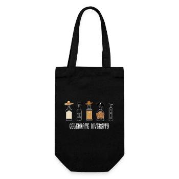 Celebrate Diversity Drinking Humor – Party Design - Gift Bag for Bottles - black - Front