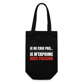 Je ne crie pas je m'exprime avec passion - Sac à bouteille - noir - Devant