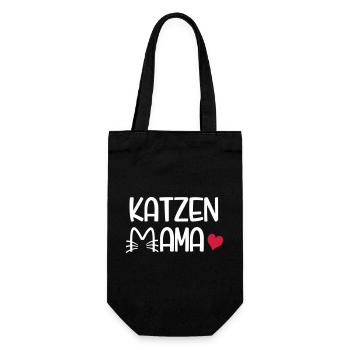 Katzen Mama - Geschenkbeutel für Flaschen - Schwarz - Vorne