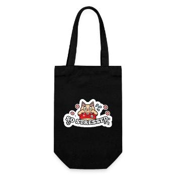 Funny Stressed Football Fan Cat Soccer Sticker Art - Gift Bag for Bottles - black - Front