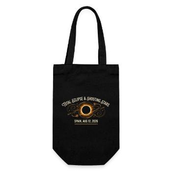 Eclipse & Shooting Stars Spain 2026 - Gift Bag for Bottles - black - Front