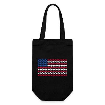 Patriotic Farmer Rooster Flock Poultry USA Pride C - Geschenkbeutel für Flaschen - Schwarz - Vorne