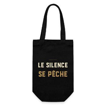 Le Silence Se Pêche - Cadeau Pêcheur - Sac à bouteille - noir - Devant