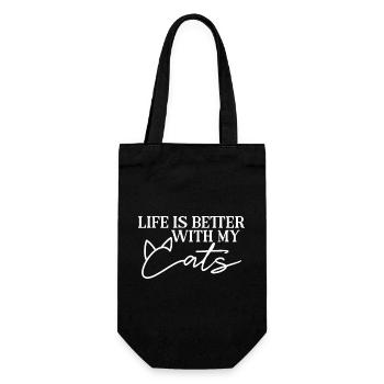 La vie est meilleure avec des chats, des chats, des mamans, des chats, des pères de chats - Sac à bouteille - noir - Devant