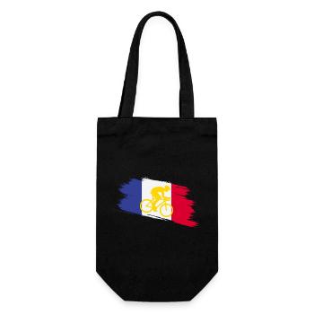 France Flag with Bicycle – Cycling Design - Gift Bag for Bottles - black - Front
