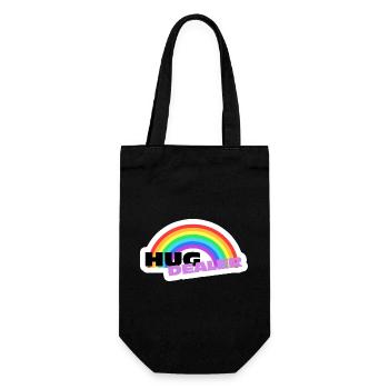 Autocollants Hug Dealer : design arc-en-ciel coloré - Sac à bouteille - noir - Devant