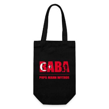 Baba Papa Mann Mythos Türkisch Vatertag Geschenk - Geschenkbeutel für Flaschen - Schwarz - Vorne