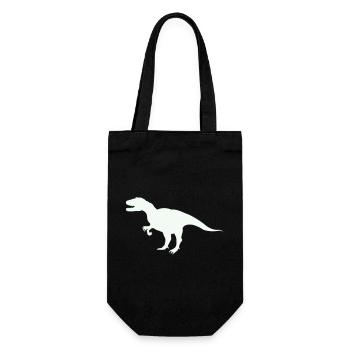 T-Rex Silhouette im Retro-Look - Geschenkbeutel für Flaschen - Schwarz - Vorne