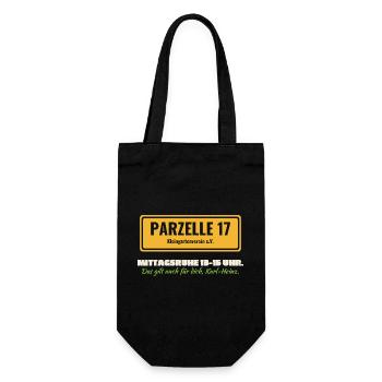 Kleingarten Parzelle Mittagsruhe Schrebergarten  - Geschenkbeutel für Flaschen - Schwarz - Vorne