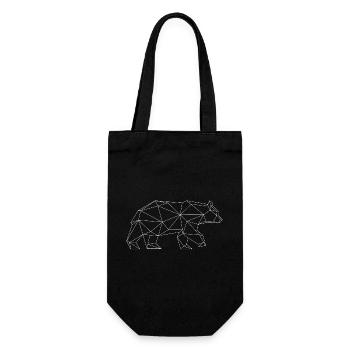Grizzly bear in Triangle design (white) - Gift Bag for Bottles - black - Front