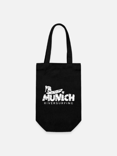 Munich Riversurfing München Surfer (Vintage Weiß) - Geschenkbeutel für Flaschen - Schwarz
