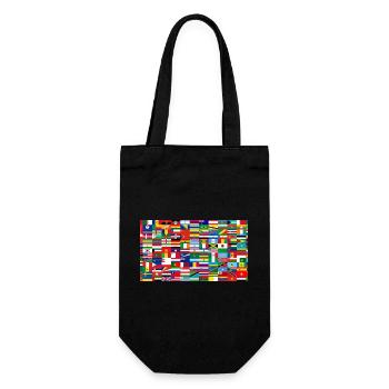 Colorful Collage World Flags - Gift Bag for Bottles - black - Front