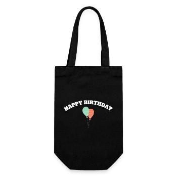 Happy birthday - Gift Bag for Bottles - black - Front