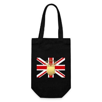 British King Coronation Charles England Flag - Gift Bag for Bottles - black - Front