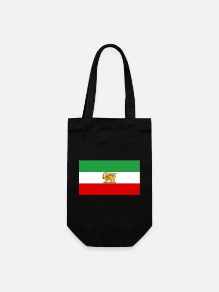 Lion and Sun Iran Flag - Gift Bag for Bottles - black