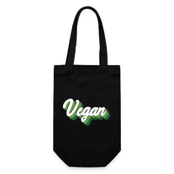 Vegan - Gift Bag for Bottles - black - Front