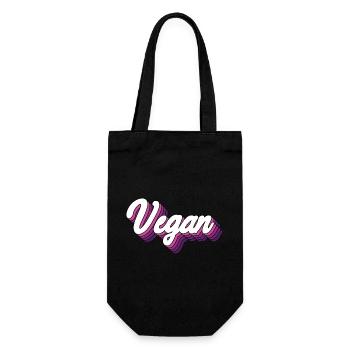 Vegan - Gift Bag for Bottles - black - Front