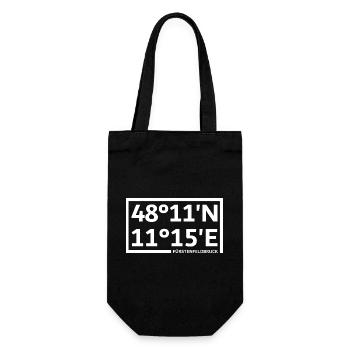 Fürstenfeldbruck Koordinaten - Geschenkbeutel für Flaschen - Schwarz - Vorne