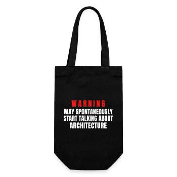 Architect Warning May Spontaneously Start Talk - Gift Bag for Bottles - black - Front