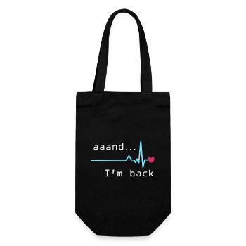 Aaand I'm back, Heart Attack Survivor - Gift Bag for Bottles - black - Front