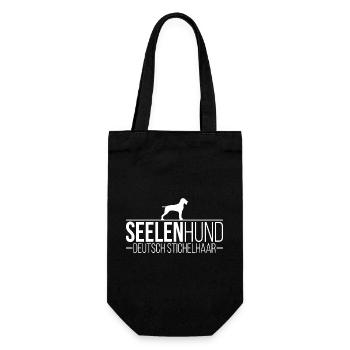 Deutsch Stichelhaar Seelenhund Hund Hunde Wilsigns - Geschenkbeutel für Flaschen - Schwarz - Vorne