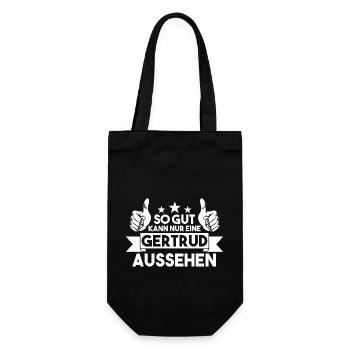 Gertrud - Geschenkbeutel für Flaschen - Schwarz - Vorne