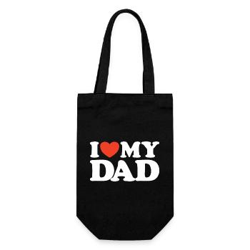 I love my Dad Herz Shirt - Geschenkbeutel für Flaschen - Schwarz - Vorne