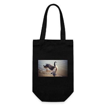 Large bird with outstretched wings - Gift Bag for Bottles - black - Front