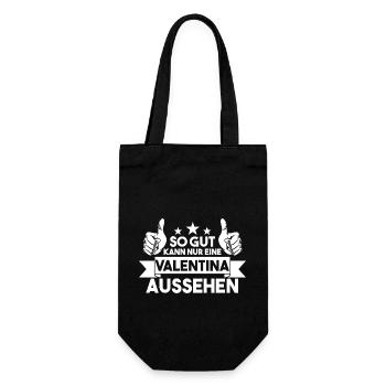 Valentina - Geschenkbeutel für Flaschen - Schwarz - Vorne