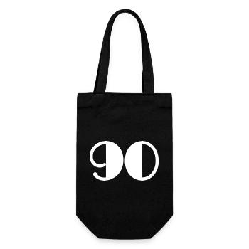 90. 90 JAHRE. 90-JÄHRIGES JUBILÄUM. 90-JÄHRIGES JUBILÄUM. - Geschenkbeutel für Flaschen - Schwarz - Vorne