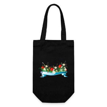 colorful spring meadow with flowers and insects - Gift Bag for Bottles - black - Front