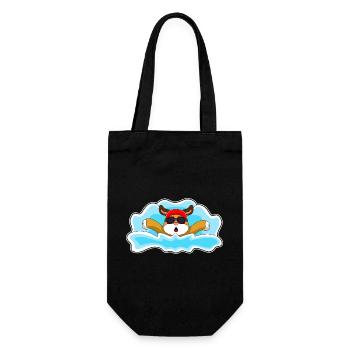 Hund Schwimmen Schwimmbrille Sommer - Geschenkbeutel für Flaschen - Schwarz - Vorne