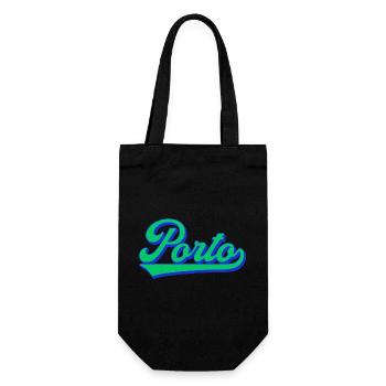 Porto Neon Script Retro - Gift Bag for Bottles - black - Front