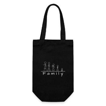 Stick figure family - Gift Bag for Bottles - black - Front
