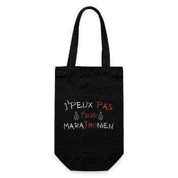 I can't I'm a marathon runner - Gift Bag for Bottles - black - Front